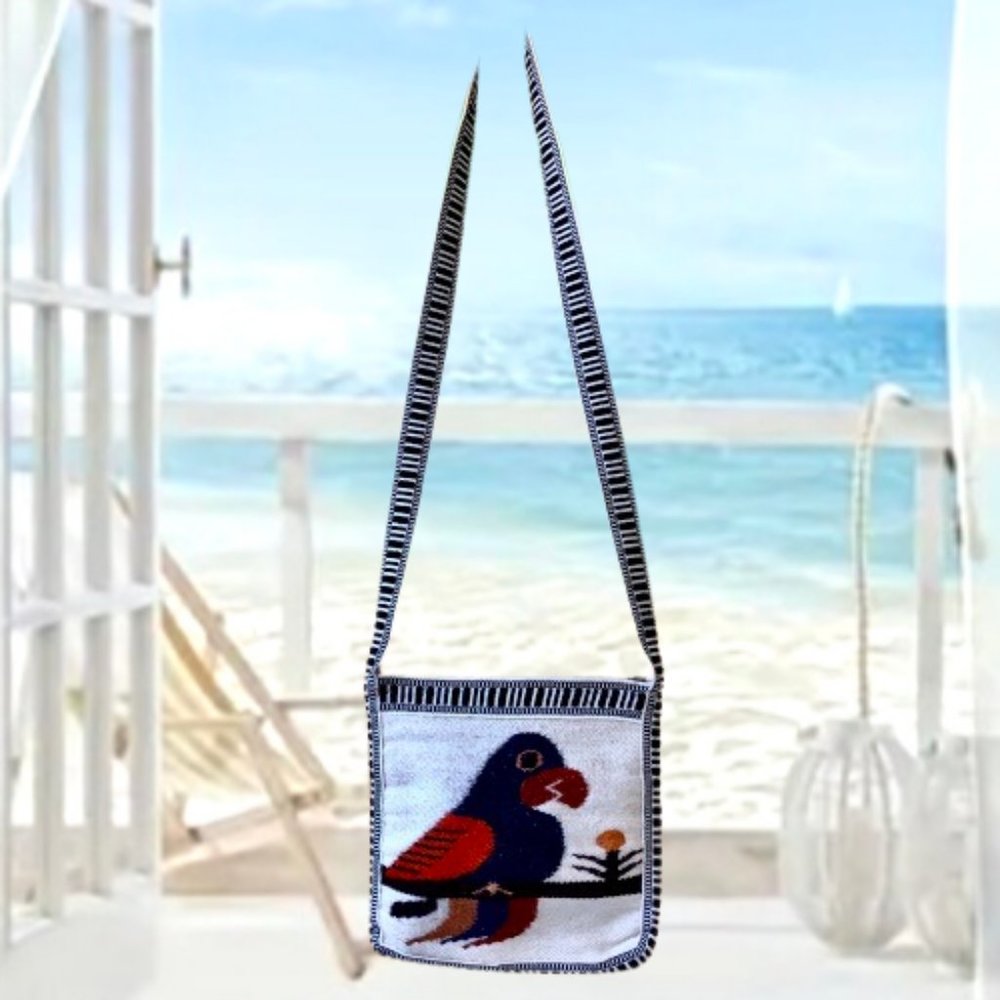 Parrot Crossbody Messenger Handbag Graphics Both Sides Zipper Closure